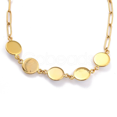 Brass Enamel Evil Eye Link Chain Necklaces NJEW-P256-02-1