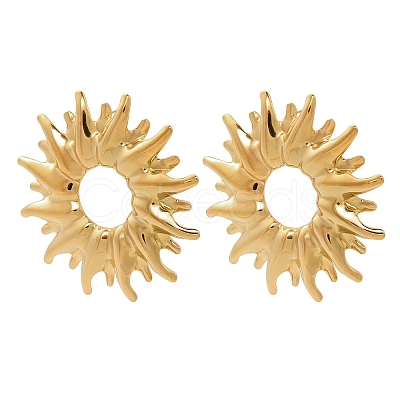 304 Stainless Steel Sun Stud Earrings LS-EJEW-A141-01G-1