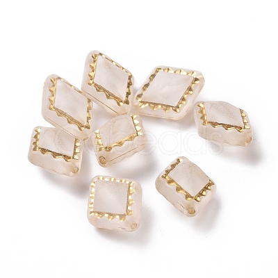 Plating Transparent Acrylic Beads X-OACR-P013-30E-1