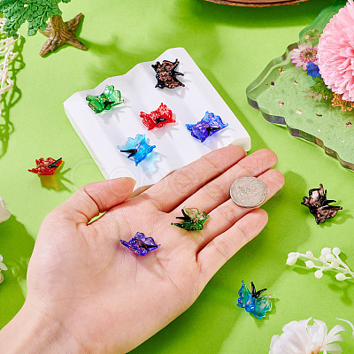 10Pcs 5 Colors Transparent Lampwork Beads LAMP-TA0002-27-1
