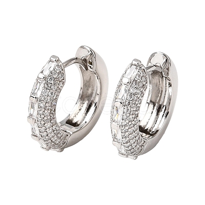 Brass Micro Pave Cubic Zirconia Hoop Earrings KK-CBA8324-22P-05-1