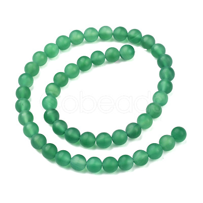 Natural Green Onyx Agate Beads Strands G-P001-16-1