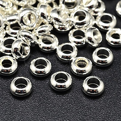 Brass Flat Round Spacer Beads KK-M085-10S-NR-1