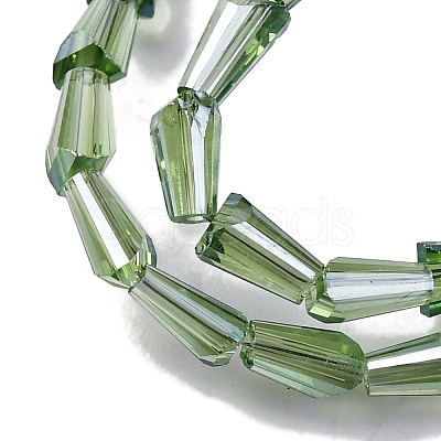 Transparent Electroplate Glass Beads Strands EGLA-H107-02A-PL04-1