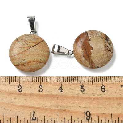 Natural Picture Jasper Pendants G-B127-14P-05-1