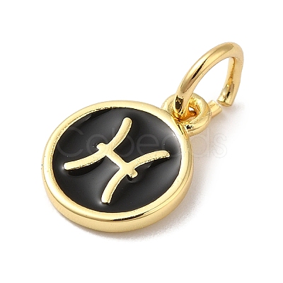 Real 18K Gold Plated Brass Enamel Charms KK-L216-001G-A-1