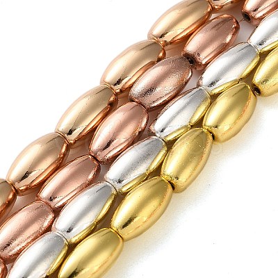 Electroplated Synthetic Magnetic Hematite Beads Strands G-Q1009-E02-6x12mm-1