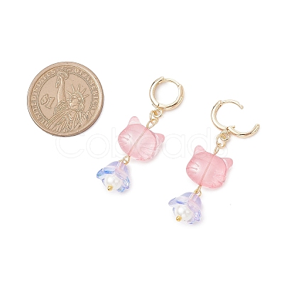 7 Pairs Lampwork Hoop Earrings EJEW-JE06546-1