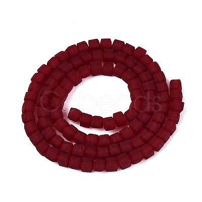 Transparent Frosted Glass Beads Strands GLAA-N072-01A-A16-1