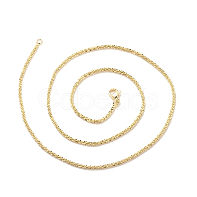 Brass Flower Link Chains Necklace for Women NJEW-P265-12G-1