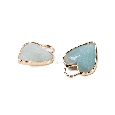 Natural Flower Amazonite Faceted Pendans KK-L218-005G-05-1