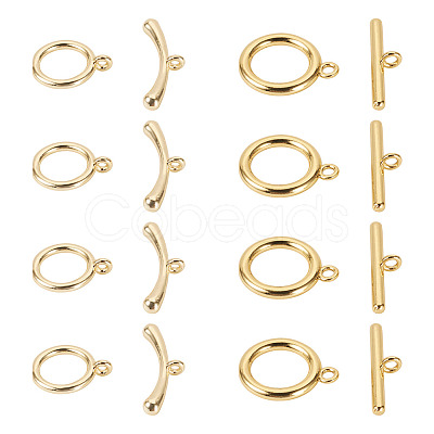 10Pcs 2 Styles Brass Toggle Clasps FIND-TA0008-44C-1