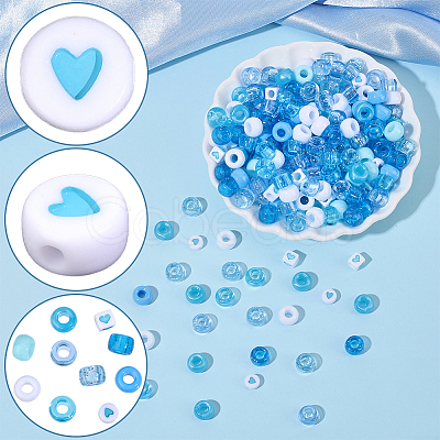 1200Pcs 10 Styles Opaque Plastic and Opaque Acrylic Beads KY-PA0001-15B-1
