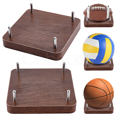 MDF Sport Ball Display Stands with Metal Support ODIS-WH0099-282-1