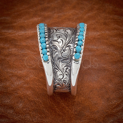 Retro Alloy & Turquoise Finger Rings FS-WG1E1DC-01-1