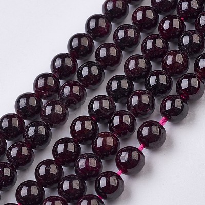 Natural Garnet Beads Strands G-J376-37-6mm-1