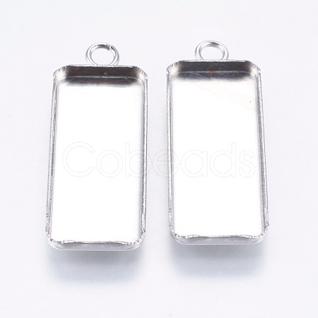 Tarnish Resistant 304 Stainless Steel Pendant Cabochon Settings STAS-I069-36-1