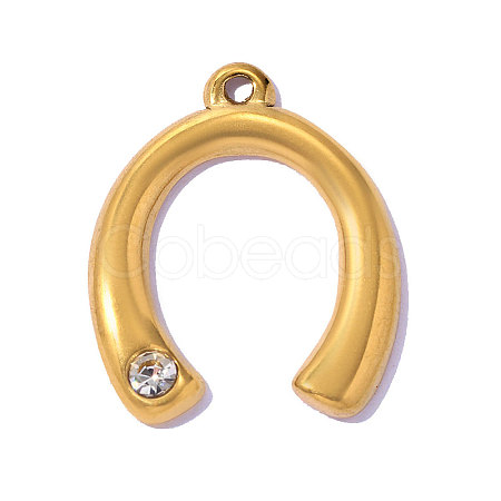 304 Stainless Steel Rhinestone Pendants STAS-OY016-43G-1