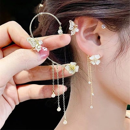 Fashionable Tassel Brass Cuff Earrings WGDF8A9-10-1
