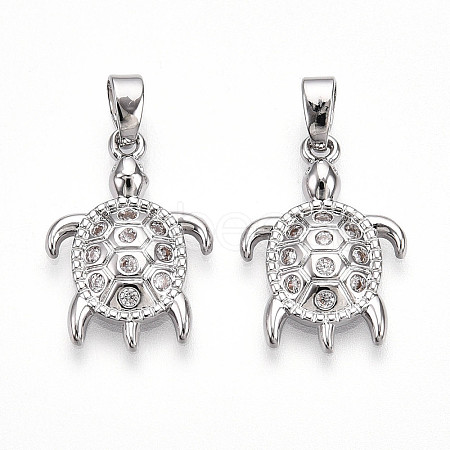 Brass Micro Pave Cubic Zirconia Pendants KK-N257-06P-1