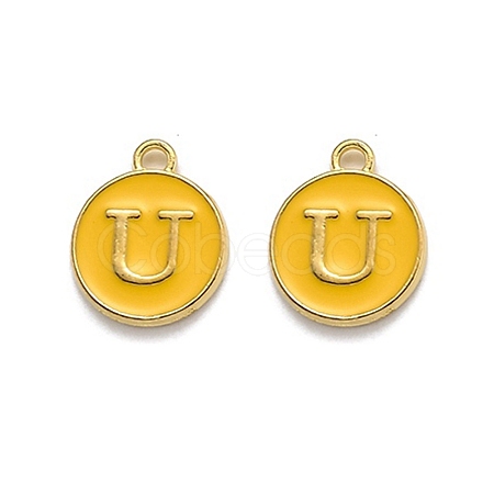 Golden Plated Alloy Enamel Charms ENAM-Q437-13U-1