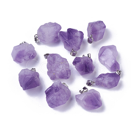 Natural Amethyst Pendants X-G-G779-01P-1
