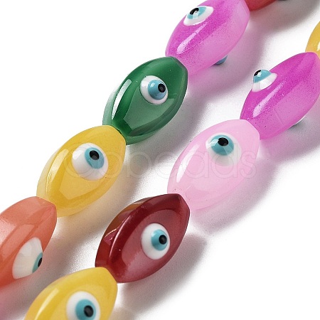 Opaque Color Glass Beads Strands GLAA-P057-A08-1