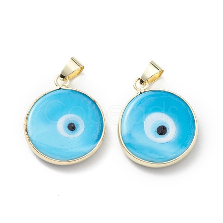 Handmade Evil Eye Lampwork Pendants LAMP-F031-02G-05-1
