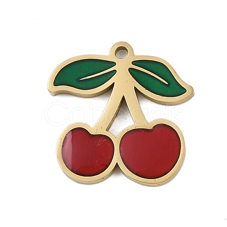 304 Stainless Steel Enamel Charms STAS-I338-01G-01-1