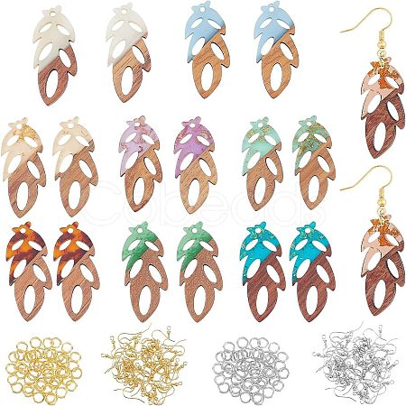 DIY Leaf Dangle Earring Making Kits DIY-OC0006-29-1