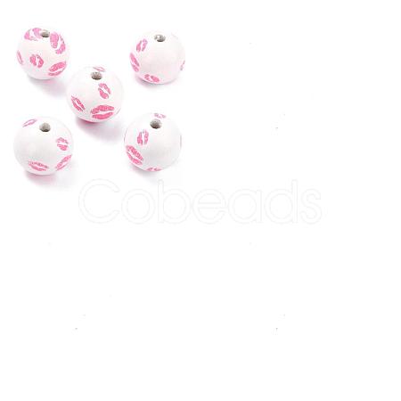 50Pcs Spray Painted Natural Wood Beads WOOD-PH0001-69-1