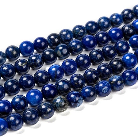 Natural Lapis Lazuli Beads Strands G-G087-8mm-1