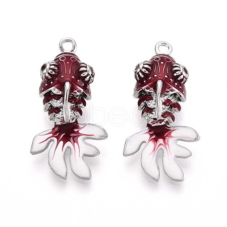 Brass Enamel Pendants KK-T071-27P-02-1