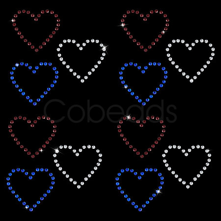 Triple Heart Eco-Friendly Acrylic Hotfix Rhinestone DIY-WH0419-69A-1