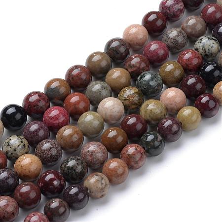 Natural River Stone Beads Strands G-R412-24-8mm-1