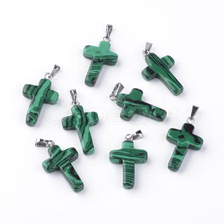 Synthetic Malachite Pendants G-J354-01-1