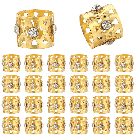 50Pcs Aluminum Dreadlocks Beads Hair Decoration OHAR-SC0001-03G-1