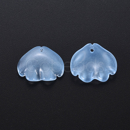 Transparent Baking Paint Imitation Jade Glass Pendants DGLA-Q025-001E-1