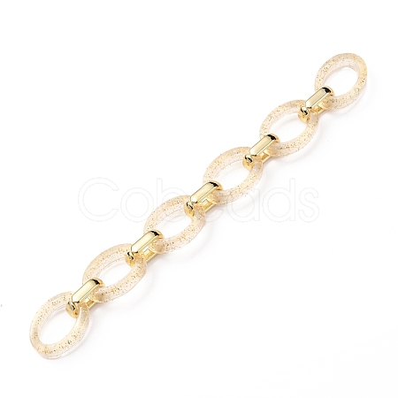 Handmade Transparent Acrylic & CCB Plastic Cable Chains AJEW-JB00827-1