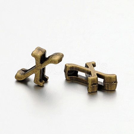 Tibetan Style Antique Bronze Plated Alloy Letter Slide Charms PALLOY-J542-X-NF-1