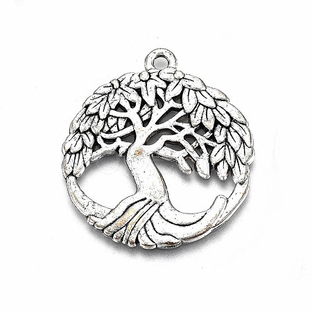 Tibetan Style Alloy Pendants TIBE-S323-020AS-RS-1