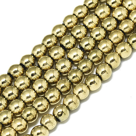 Electroplate Non-magnetic Synthetic Hematite Beads Strands G-S352-52B-01-1