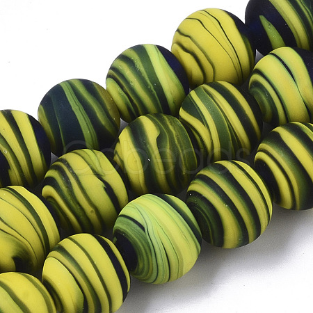 Handmade Frosted Lampwork Beads Strands LAMP-T007-07C-1