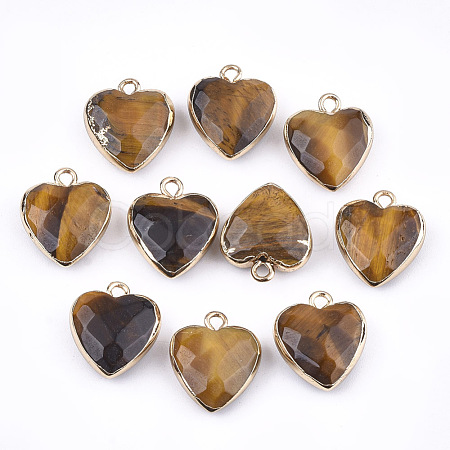 Electroplate Natural Tiger Eye Pendants X-G-T112-03E-1