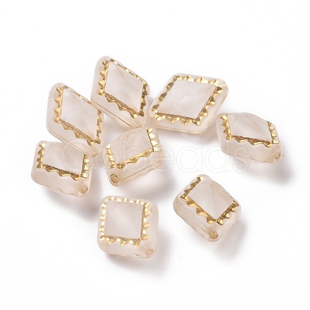 Plating Transparent Acrylic Beads X-OACR-P013-30E-1