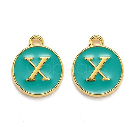 Golden Plated Alloy Enamel Charms X-ENAM-Q437-15X-1