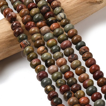 Natural Picasso Stone/Polychrome Jasper Beads Strands G-A280-A27-01-1