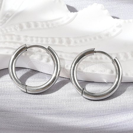 Tarnish Resistant 201 Stainless Steel Huggie Hoop Earrings Findings STAS-F149-33P-B-1