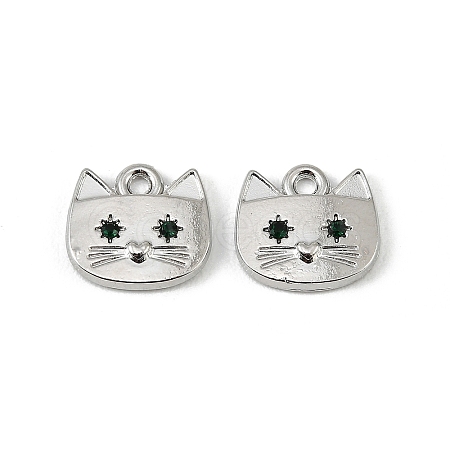 Alloy Micro Pave Sea Green Cubic Zirconia Pendants FIND-H024-15P-1