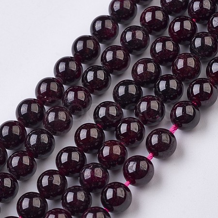 Natural Garnet Beads Strands G-J376-37-6mm-1